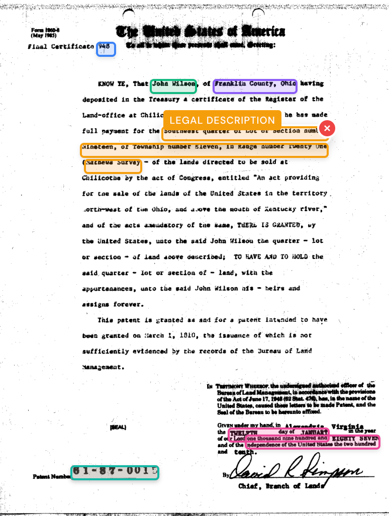 Public Sector document extraction example